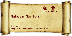Mehsam Marion névjegykártya
